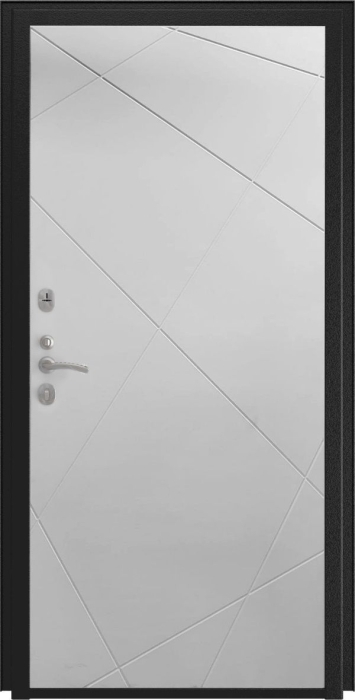 Входная дверь L Термо ФЛ-291 (Line, 10мм, белый софт) внутренняя сторона