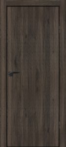 Межкомнатная дверь P-1 кромка ABS черная c 4-х ст. Дуб темный
