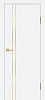 Межкомнатная дверь P-20 AL золотой молдинг Белый матовый